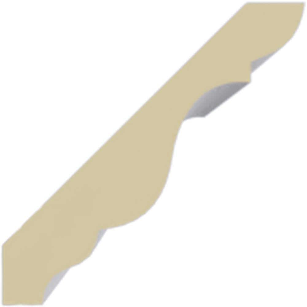Primed White Polyurethane Classic Crown Moulding Sample, 12" Length
