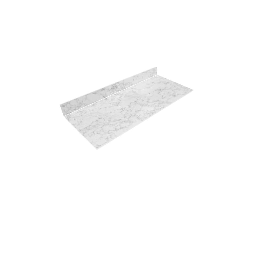THINSCAPE 4 ft. L x 25 in. D x 0.5 in. T White Engineered Composite Countertop in Volakas Marble