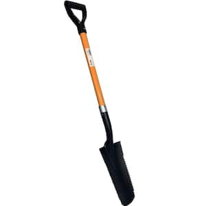 Drain Spade Teeth Shovel Multi-Purpose Metal Blade Shovel 48 in. Durable Handle Length Fiberglass Rubber Grip (1-Pack)