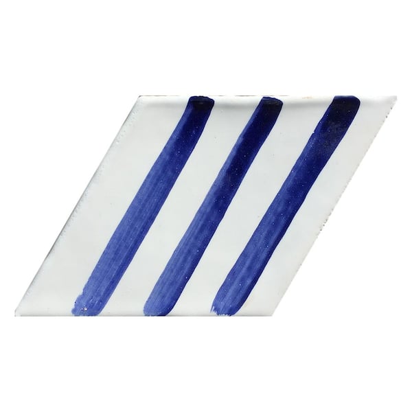 KANTU Diamond Blue 6 in. x 4 in. Textured Decorative Ceramic Wall Tile (96/case)