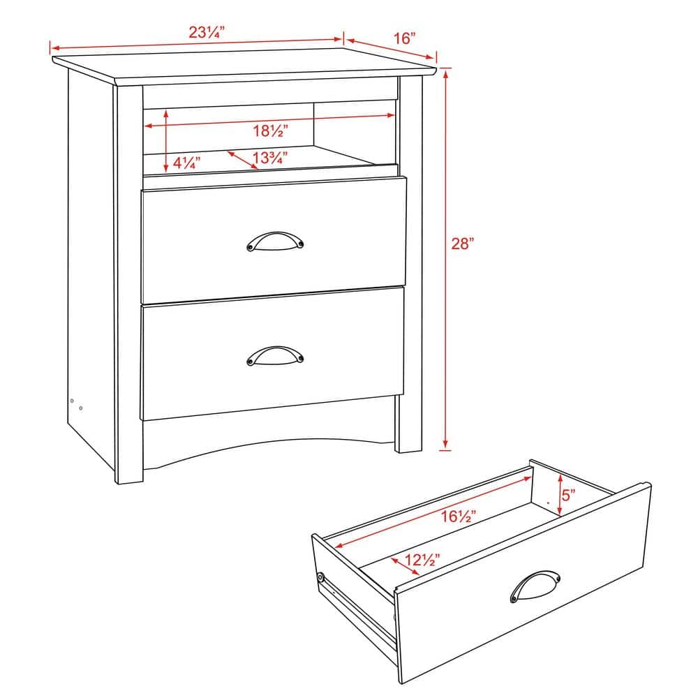 Fremont Drifted Gray 2-Drawer Nightstand with Antique Bronze Knobs