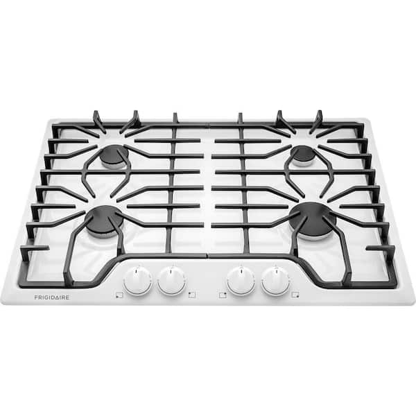 30 in. Gas Cooktop in White with 4 Burners
