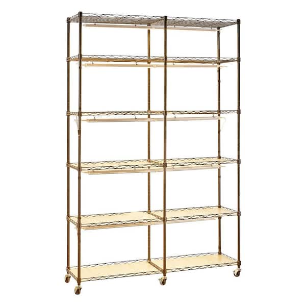 6-Tier Metal Plant Shelf w/ Wheels and Timer, 71in. Indoor Stand, 200W Full Spectrum Grow Light for Seed Starting & Pots