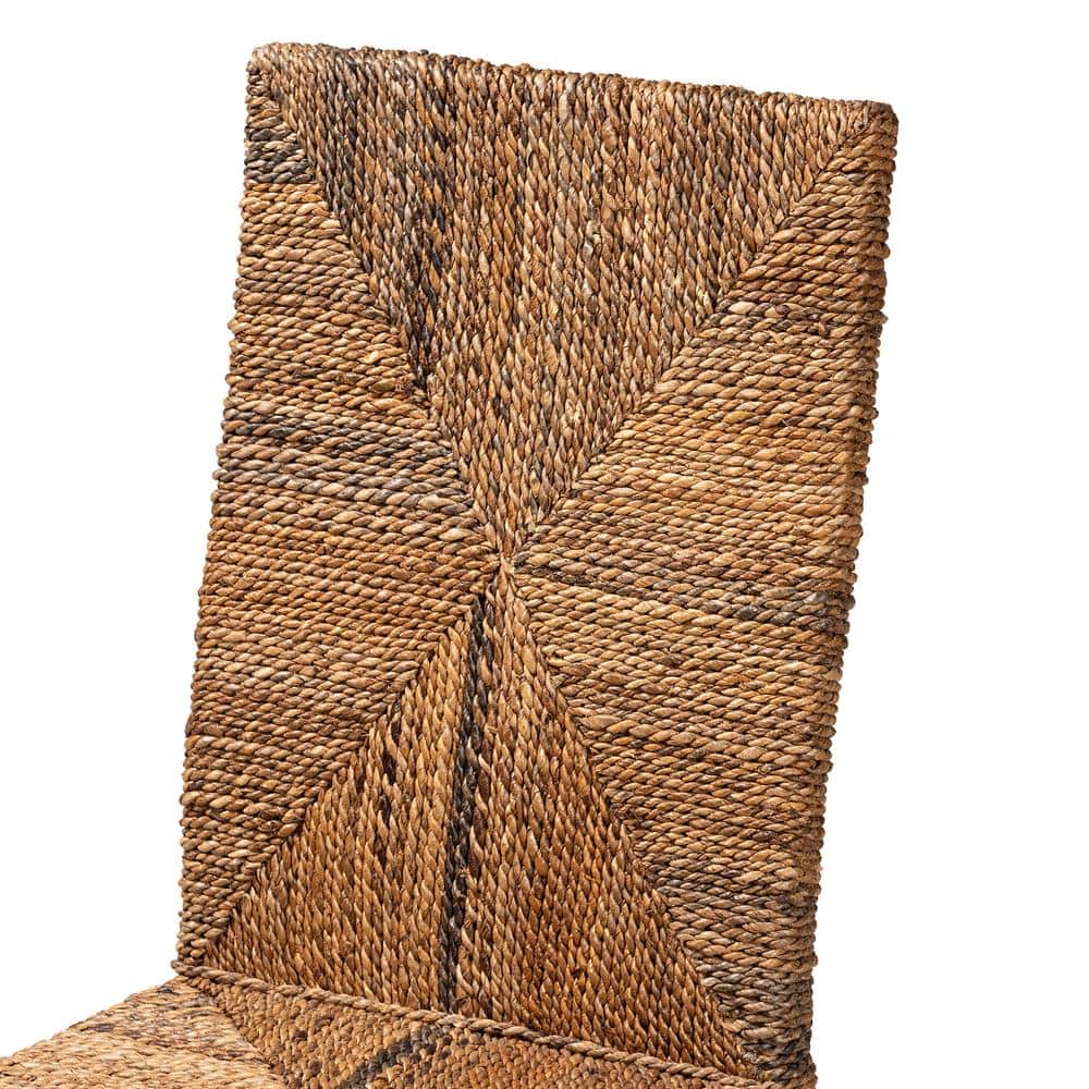 Laymi Bohemian Dark Brown Mahogany and Seagrass Side Chair