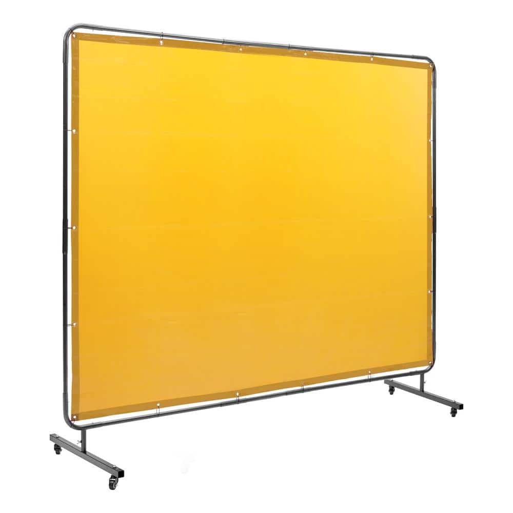 Welding Screen with Frame 6 ft. x 8 ft. Welding Curtain Screen Flame-Resistant Vinyl Welding Protection Screen Yellow price history on PriceWatchPro