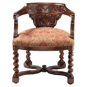 Brussels Library Walnut Mahogany Bergere Chair (Set of 2)