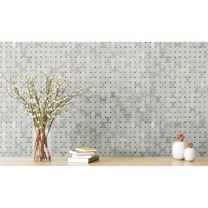 Angora Basketweave 12 in. x 12 in. x 10 mm Polished Marble Mosaic Tile (10 sq. ft. / case)