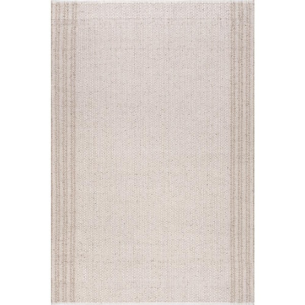 Yindi Striped Beige 8.6 ft. x 11.6 ft. Outdoor Area Rug