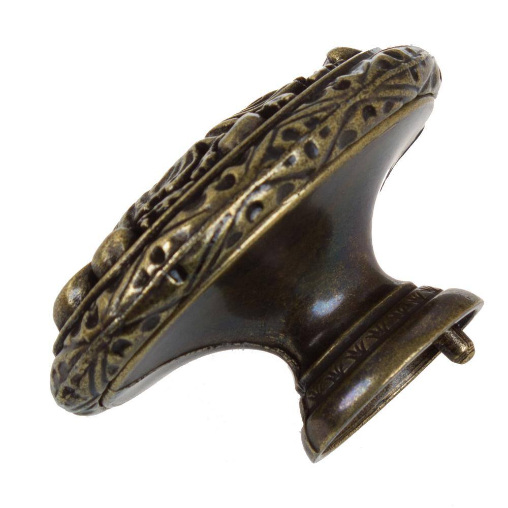 Antique Brass Ornate Oval Cabinet Knob Multipack