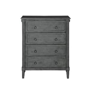 Elani 4-Drawer Antique Gray Chest of Drawers (36 in. H x 30 in. W x 15.5 in. D)