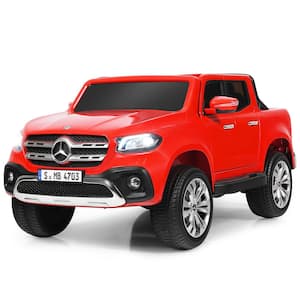 11.2 in. Wheel Suitbable for 3 Plus Kids Licensed Mercedes Benz x Class 12-Volt 2-Seater Kids Ride On Car Red