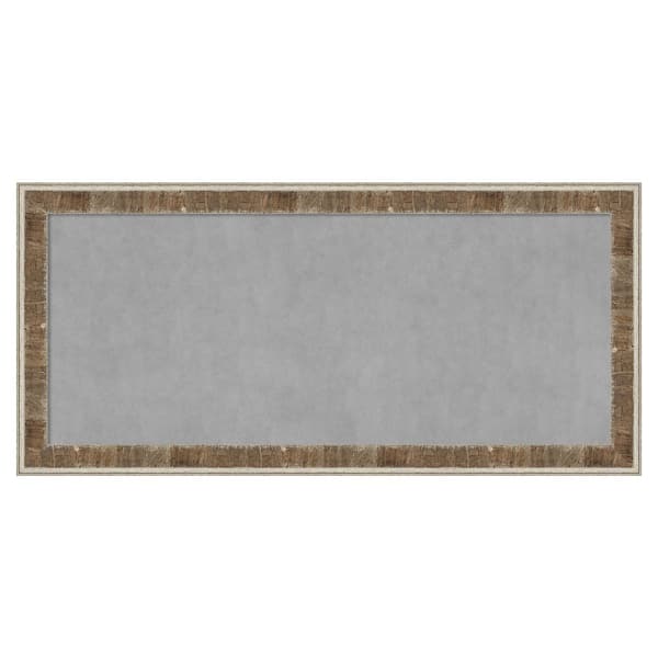 Amanti Art Farmhouse Brown Narrow 53 in. x 25 in. Framed Magnetic Board
