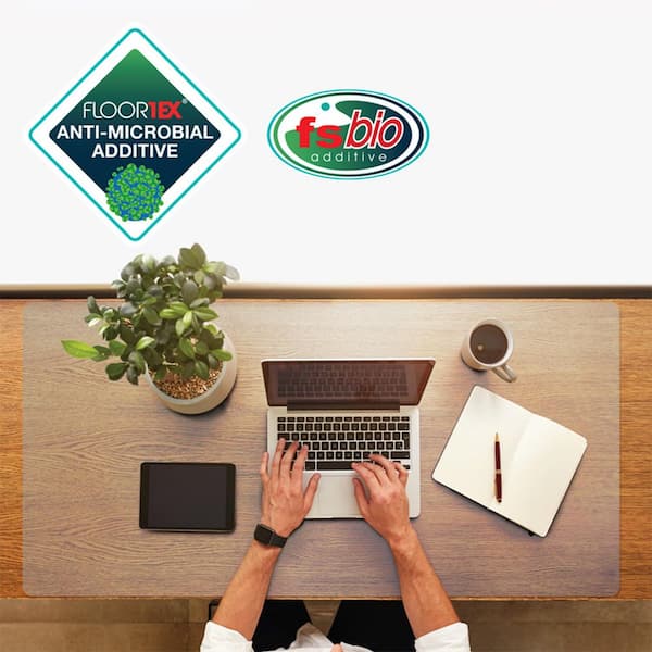 Floortex Desktex 12 in. x 18 in. Clear Vinyl Anti-Microbial Circular Table Mats (Pack of 4)