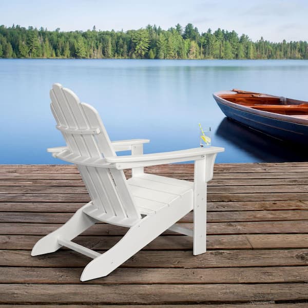 Hanover All-Weather Patio Adirondack Chair in White HVLNA10WH