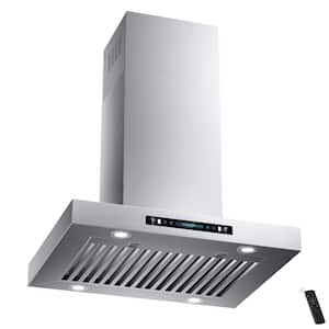 30 in 900CFM Ducted (Vented) Island Range Hood in Stainless Steel with Intelligent Gesture Sensing and Light Included