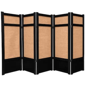 4 ft. Black 5-Panel Room Divider