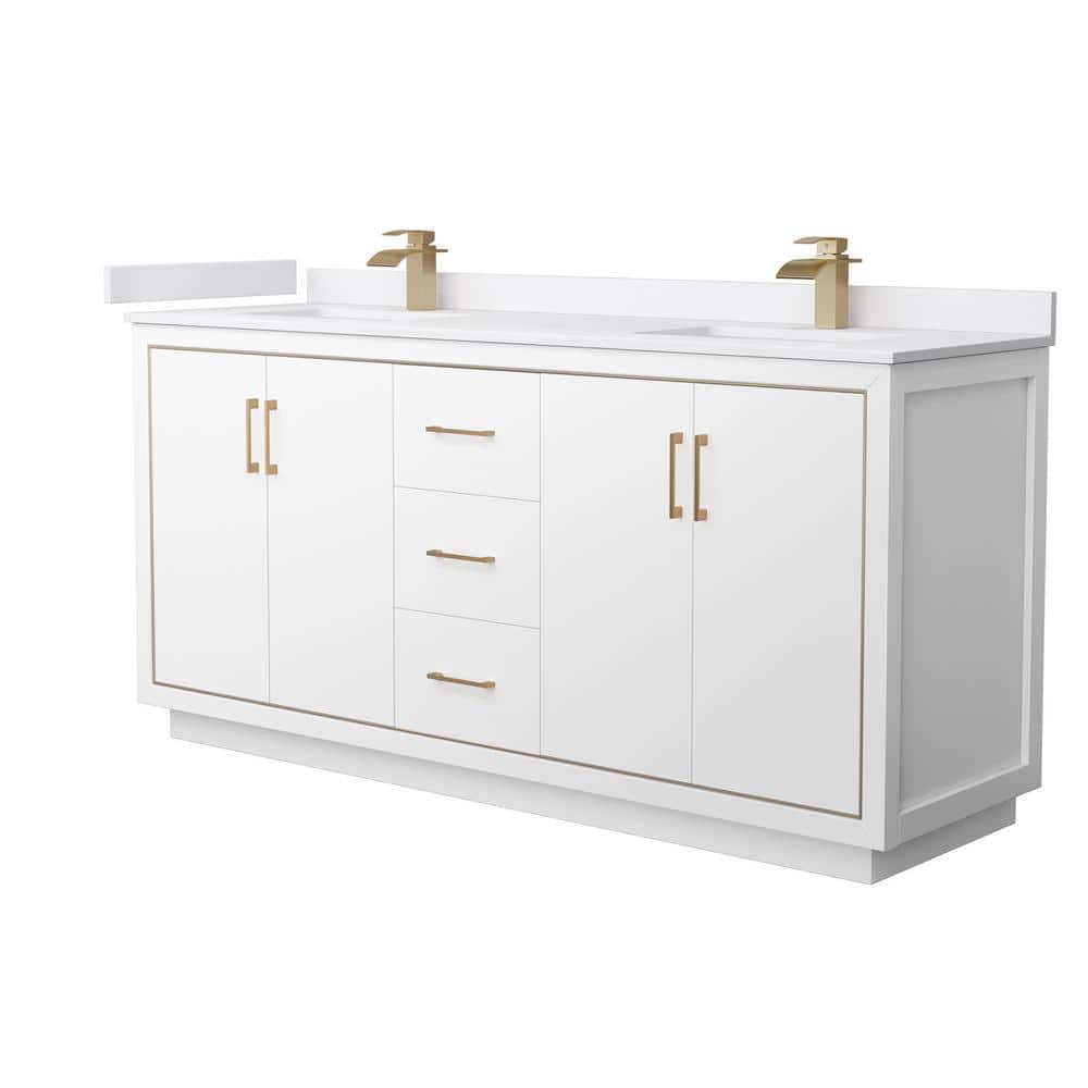 Icon 72 in. W x 22 in. D x 35 in. H Double Bath Vanity in White with White Cultured Marble Top price history on PriceWatchPro