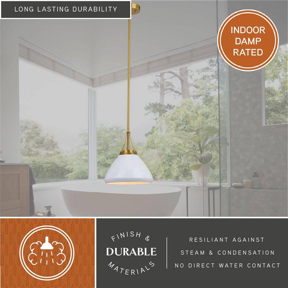 Glossy White Aluminum 10-inch Indoor/Outdoor Pendant Light