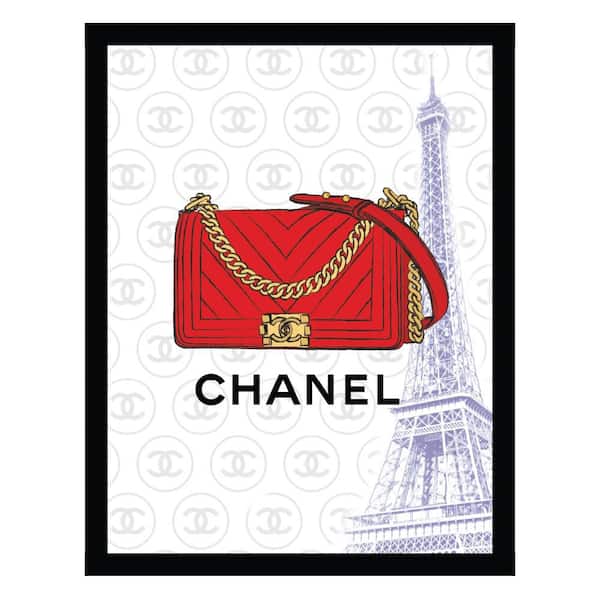 VENICE BEACH Collections Fashion Designer Glam Purse Bag by Fairchild Paris 1-Piece Framed Graphic Print Abstract Poster Art Print 18 in. x 14in.