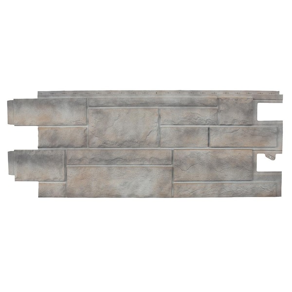 Novik NovikStone 18.5 in. x 48 in. PHC Premium Hand Cut Stone Siding in Smoke White (9 Panels Per Box, 46 sq. ft.)