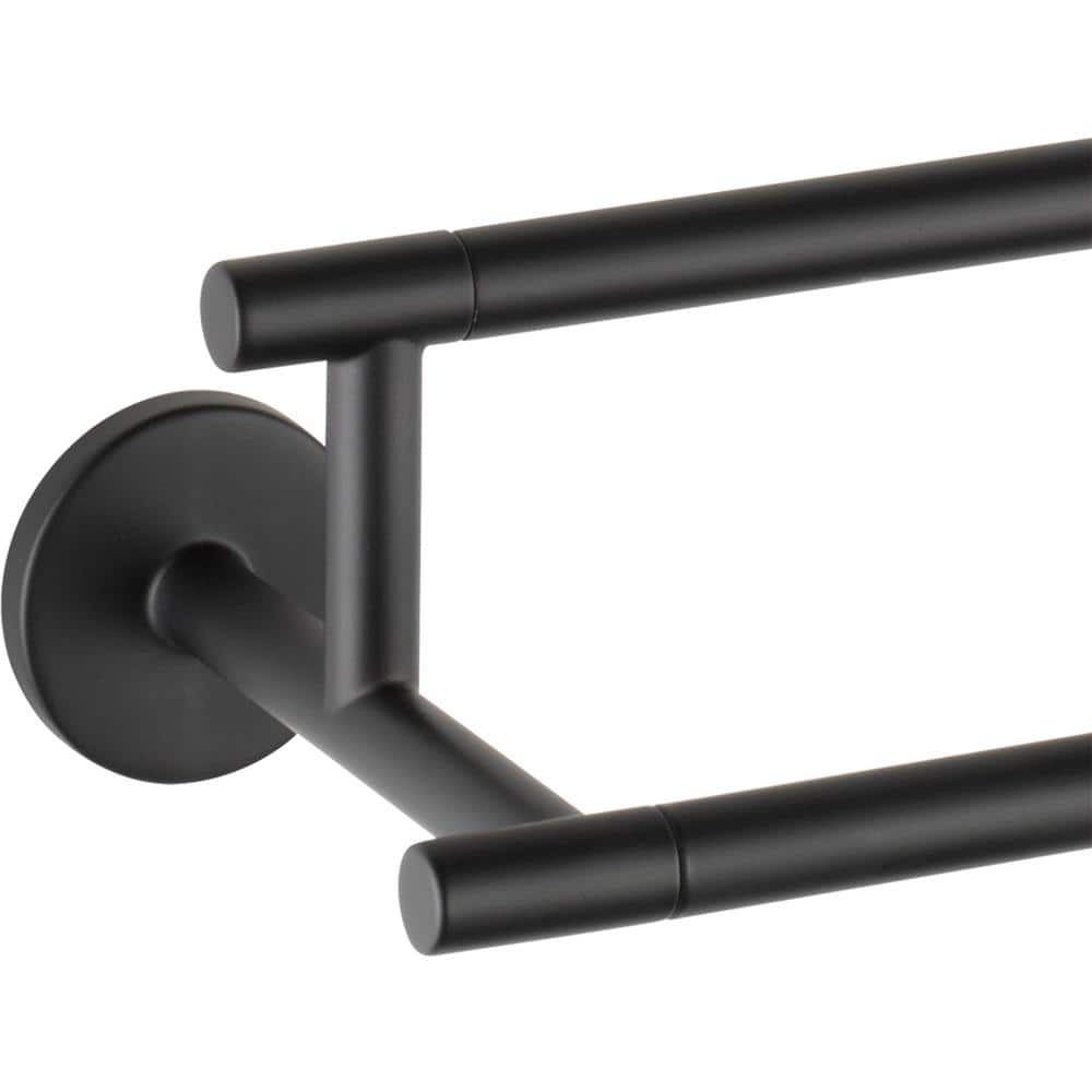 Matte Black 24" Double Wall Mounted Towel Bar