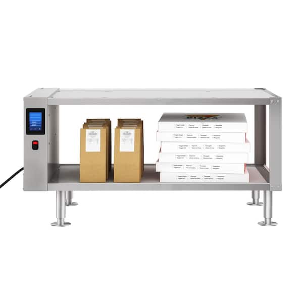 43 in. 2-Shelve Take Out Cabinet with Touch Screen and Temperature Control Warming Drawer in Stainless-Steel