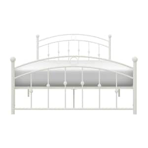 Erwan White Metal Frame Full Platform Bed