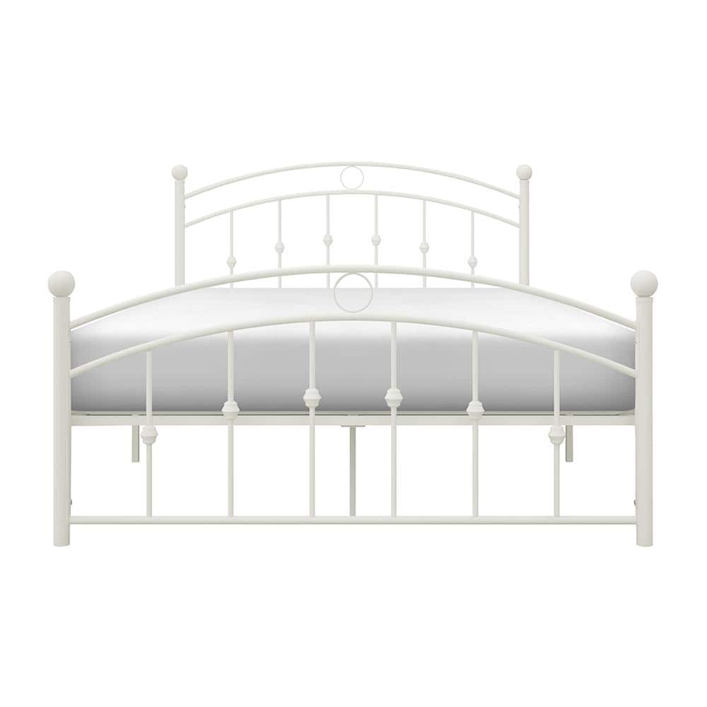 Erwan White Metal Frame Full Platform Bed