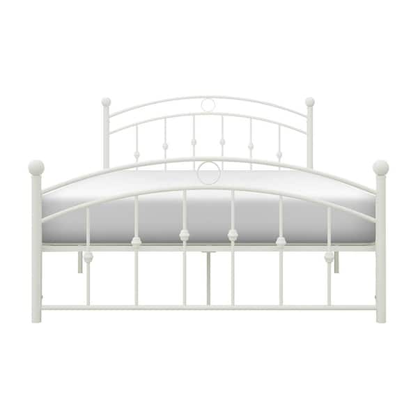 Lazzara Erwan White Metal Frame Full Platform Bed