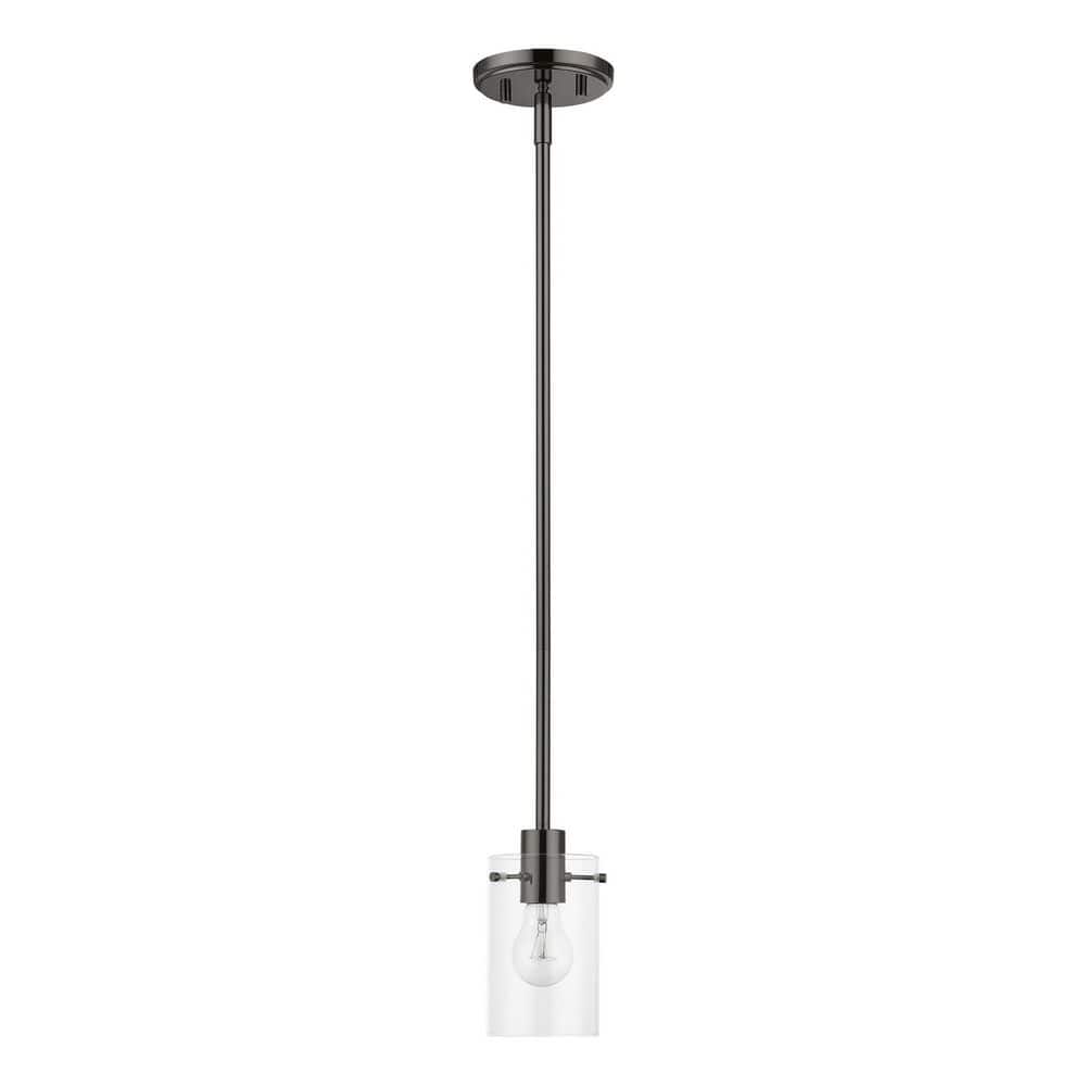 Munich Mini Pendant in Black Chrome with Clear Glass Shade