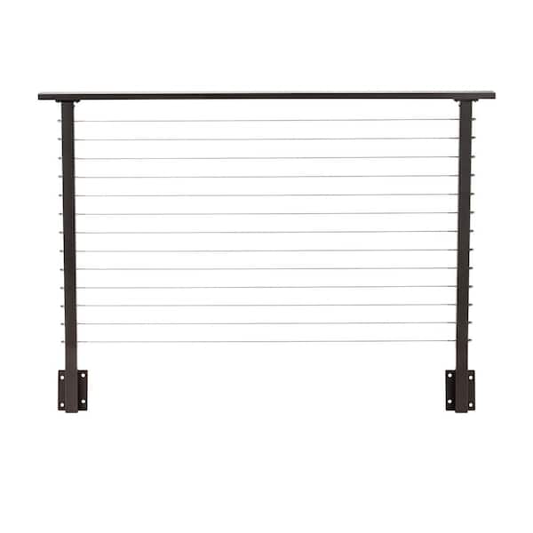 CityPost 6 ft. Deck Cable Railing, 42 in. Face Mount in Bronze