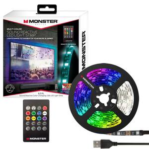 5-Volt USB 6.5 ft. Multi-Color Sound Reactive LED Strip Light, Remote Control, TVs, Computers, Kitchens, Bedrooms