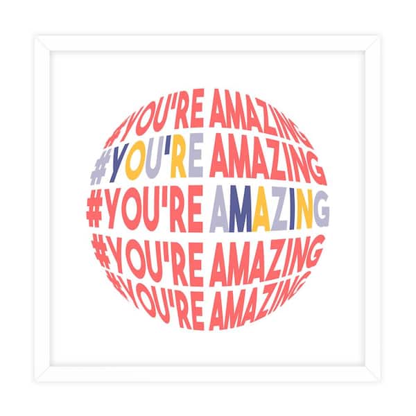 Unbranded Dimensional Word Art Framed Typography Art Print 18 in. x 18 in.