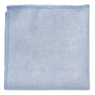 12 in. x 12 in. Light Commercial Blue Microfiber Cloth (24-Count)