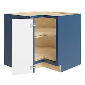 Washington Vessel Blue Plywood Shaker Assembled Lazy Suzan Corner Kitchen Cabinet Sft Cl L 33 in W x 24 in D x 34.5 in H