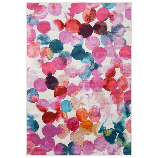 SAFAVIEH Lillian Rose/Light Blue 8 ft. x 10 ft. Abstract Gradient Area Rug