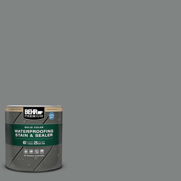 BEHR PREMIUM 1 qt. #6795 Slate Gray Solid Color Waterproofing Exterior Wood Stain and Sealer
