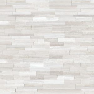 White Oak 3D Ledger Panel 6 in. x 24 in. Honed Marble Wall Tile (6 sq. ft./Case)