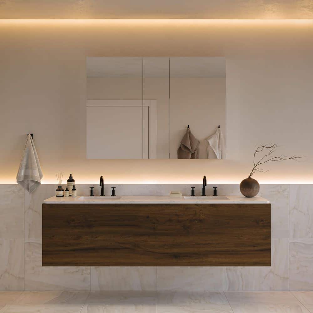 Fresca Senza 49 in. W x 36 in. H Rectangular Anodized Aluminum