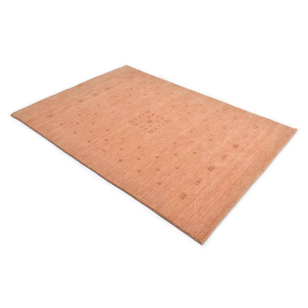 Hand-Knotted Peach Wool Geometric 10' x 14' Area Rug