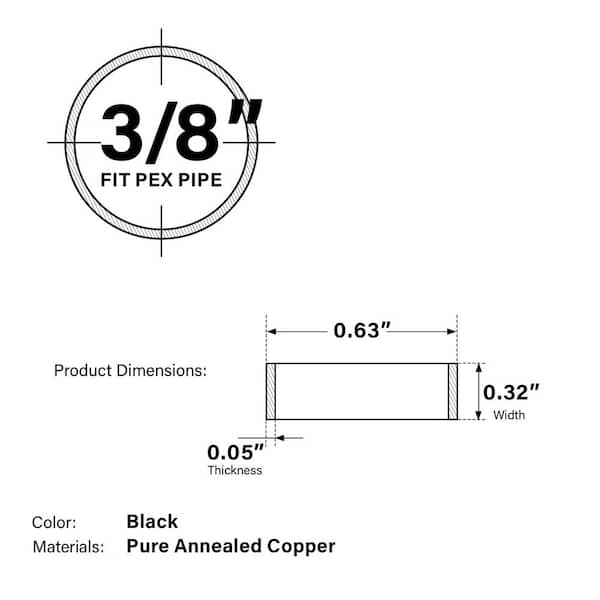 25 Raccordi A Spina In Plastica 3/8" PEX Per Crimpare - Senza Piombo - Marca XFITTING