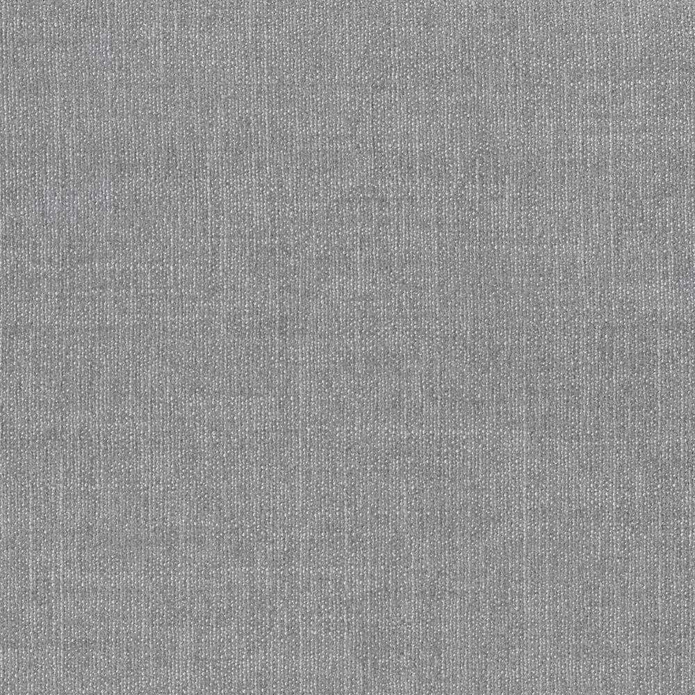 Close-up of the gray textured fabric on the ottoman.