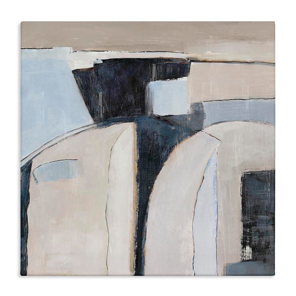 Southwestern Beige and Grey by Jacob Q Unframed Abstract Graphic Art Print 36 in. x 36 in.