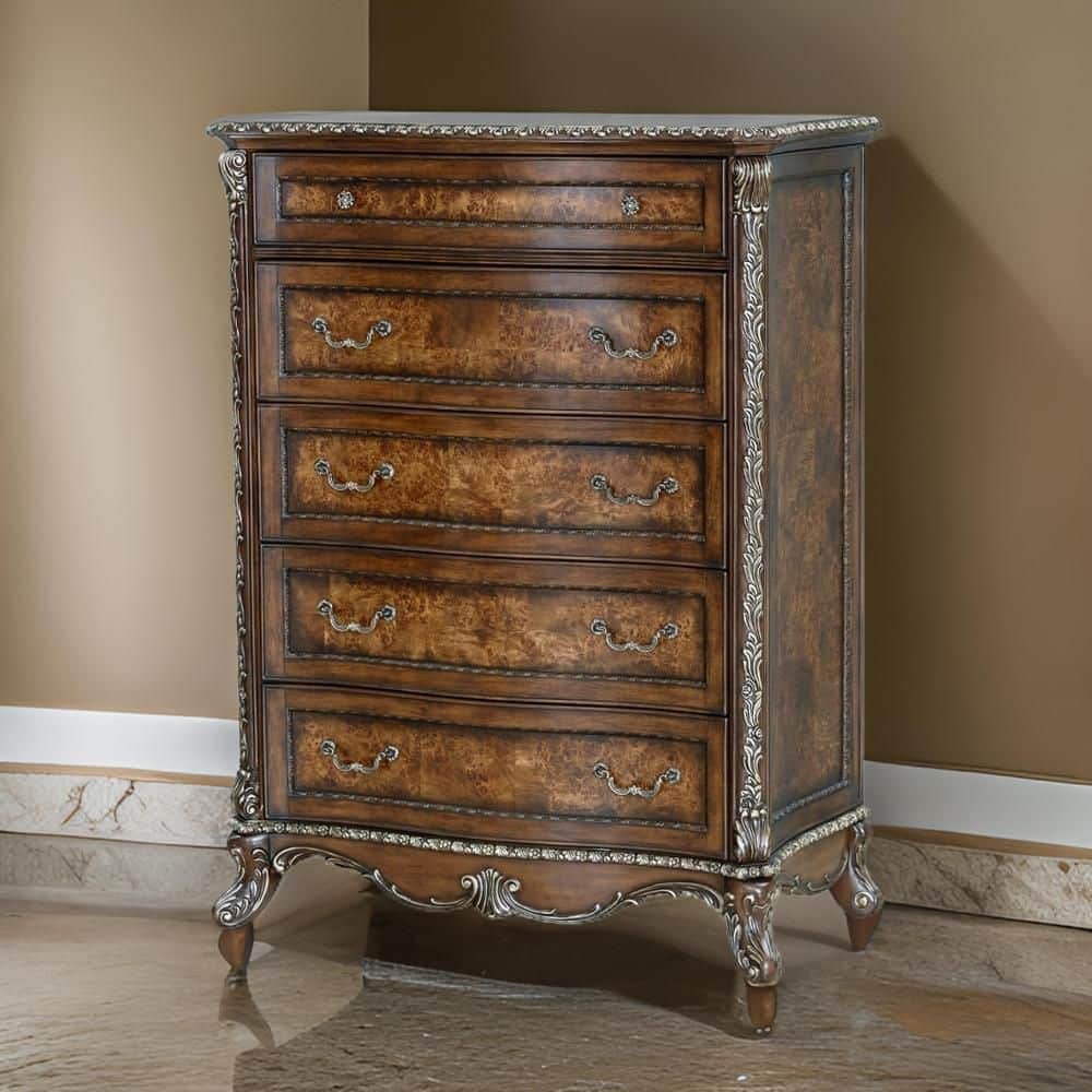 ★本棚★上品なブラウン★美品★ PRODUCT BY DAIMARU Benjara Vany Cherry Brown 5-Drawer 22 in. Wide Tall Chest of