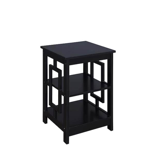 Convenience Concepts Town Square 23.50 in. Black Wood End Table