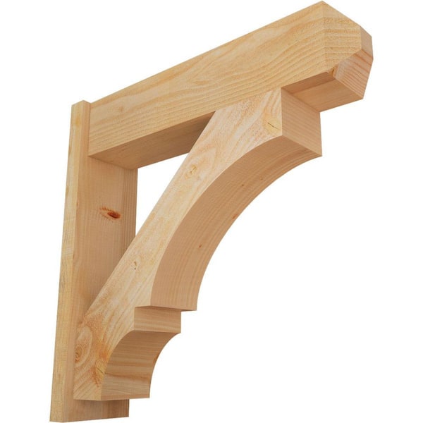 Ekena Millwork 8 in. x 32 in. x 32 in. Douglas Fir Balboa Craftsman Rough Sawn Outlooker