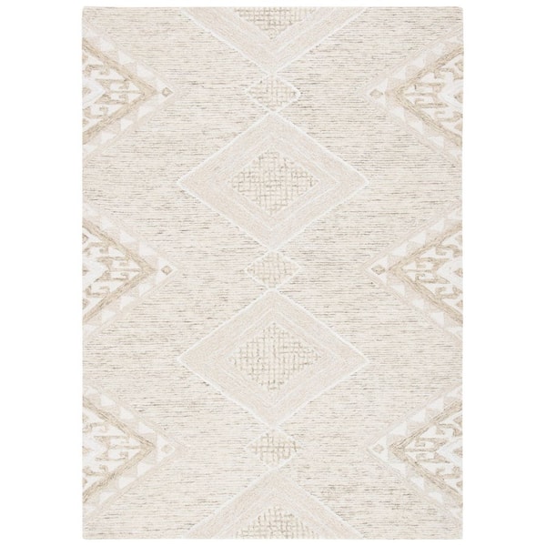 Casablanca 4 ft. x 6 ft. Gold/Sage Diamond High-Low Area Rug