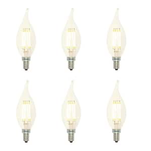 40-Watt Equivalent CA11 Dimmable Filament LED Light Bulb Soft White (6-Pack)