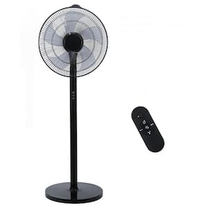 14.5 in. Adjustable 12 Levels Speed Pedestal Stand Fan with Remote Control 90° Horizontal Oscillating 9-Hours Timer