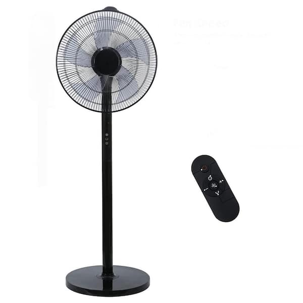 Xppliance 14.5 in. Adjustable 12 Levels Speed Pedestal Stand Fan with Remote Control 90° Horizontal Oscillating 9-Hours Timer